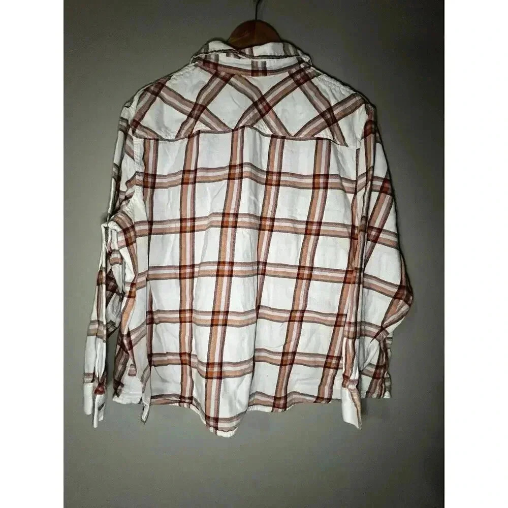 a.n.a A New Approach Womens Button Shirt Size Petite XXL Plaid Collared - Picture 5 of 5